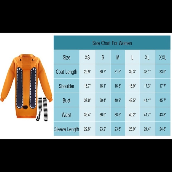 KAKEGURUI NETFLIX ANIME: ORANGE BUNNY COSPLAY COAT WITH EARS - Picture 4 of 16